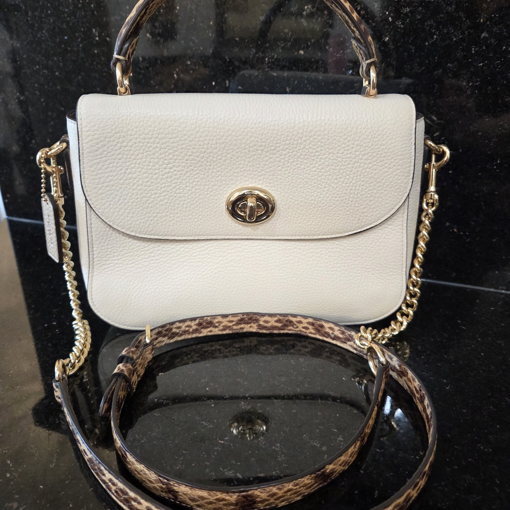 Coach Marlie Top Handle Snakeskin w/Gold Accents C1560 Pre-Owned